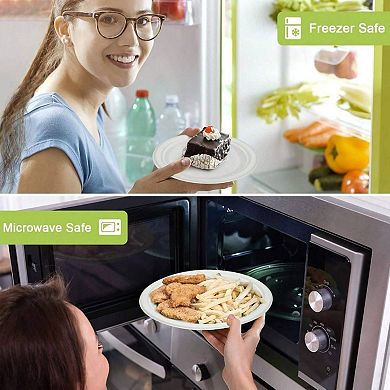 Compostable Party Utensils Set: Eco Friendly Disposable Plates, Forks, Knives, Spoons for Events