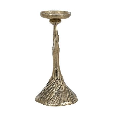 TOEMOA Abstract Sculptural Aluminum Pillar Candle Holder for Decorative Ambiance