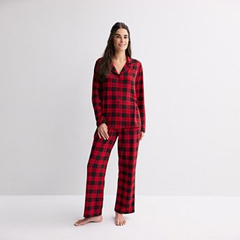 Women's Jammies For Your Families® Buffalo Check Notch Collar Pajama Top & Pajama Bottoms Set