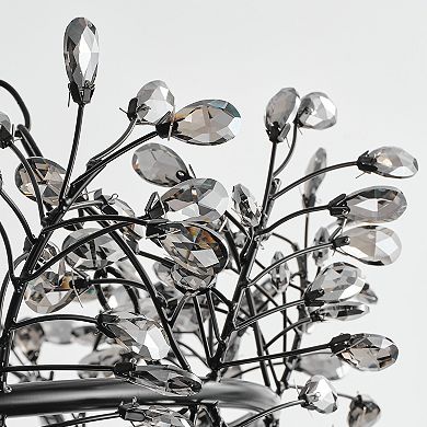31" Contemporary Black Branch Shaped 6-Light Crystal Chandelier