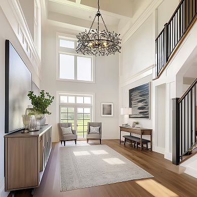 31" Contemporary Black Branch Shaped 6-Light Crystal Chandelier