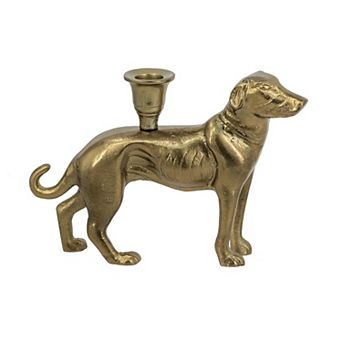 TOEMOA Decorative Metal Greyhound Silhouette Taper Candle Holder
