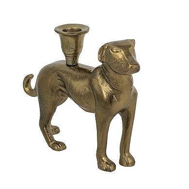 TOEMOA Decorative Metal Greyhound Silhouette Taper Candle Holder