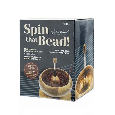 John Bead 4.5" x 5.5" Bead Spinner with 2 Beading Needles, Manual Spinning Tool for Jewelry Making