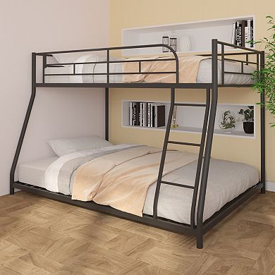 GOODSILO Twin Over Full Bunk Bed with Sturdy Metal Frame and Noise-Free Slats