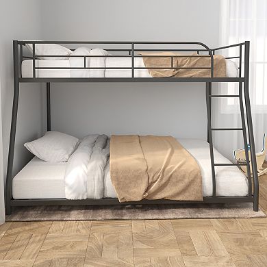 GOODSILO Twin Over Full Bunk Bed with Sturdy Metal Frame and Noise-Free Slats