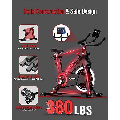 HARISON Adjustable Magnetic Exercise Bike for Home, 380 lbs Capacity with App (HRK-X12 Black)
