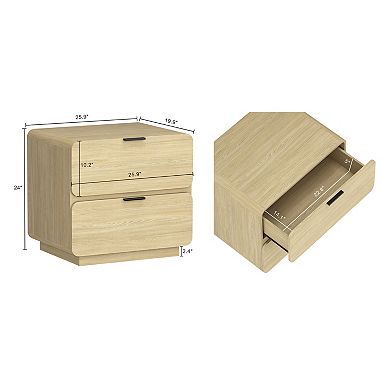 MANHATTAN COMFORT Chrystie 2-Drawer Nightstand Set of 2