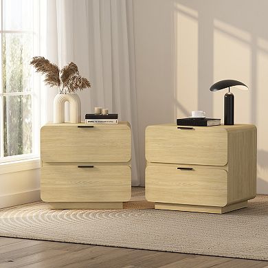 MANHATTAN COMFORT Chrystie 2-Drawer Nightstand Set of 2