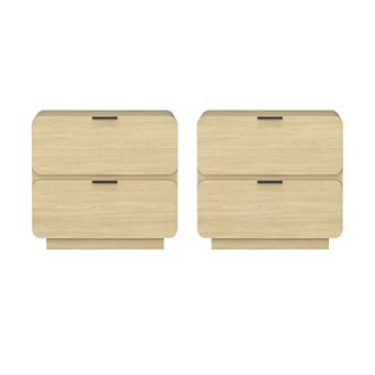 MANHATTAN COMFORT Chrystie 2-Drawer Nightstand Set of 2
