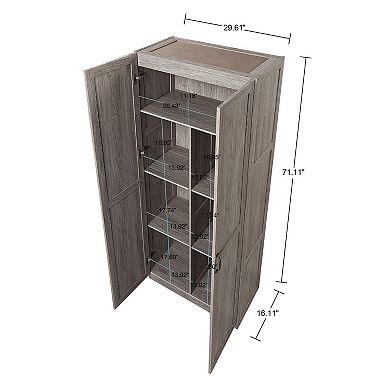 MANHATTAN COMFORT Cornelia 7-Shelf Storage Cabinet