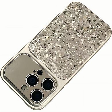 Glitter Phone Case with Wrist Strap Protective Cover Sparkle Back Panel Secure Grip Design