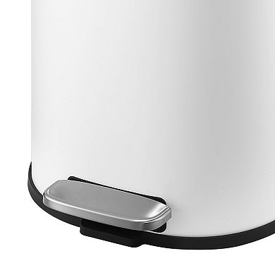 8 Gallon/30-Liter Bathroom Garbage Can, Step On Trash Can with Lid and Foot Pedal