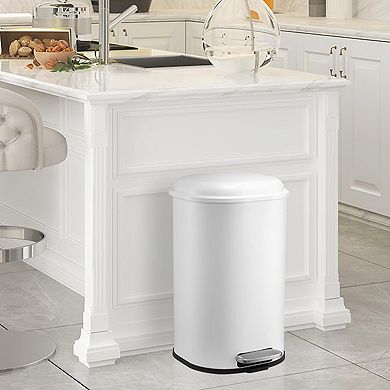 8 Gallon/30-Liter Bathroom Garbage Can, Step On Trash Can with Lid and Foot Pedal
