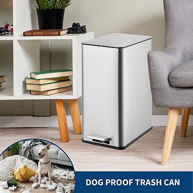 4 Gallon(15L) Kithcen Trash Can, Recycling Bins with Inner Buckets and Soft Close Lid