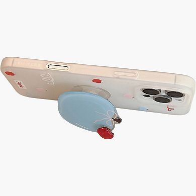 Apple Graphic Phone Case with Built In Grip Stand Fruit Design Protective Cover