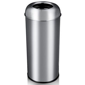 17 Gal/65L Stainless Steel Commercial Trash Can - Heavy-Duty Open-Top Waste Bin
