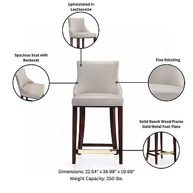 MANHATTAN COMFORT Shubert Upholstered Wood Counter Stool Set of 3