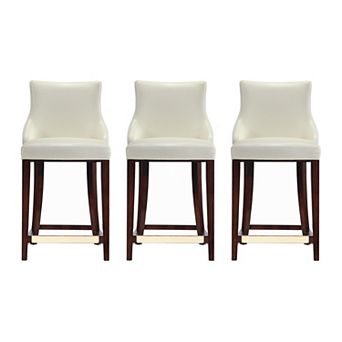 MANHATTAN COMFORT Shubert Upholstered Wood Counter Stool Set of 3
