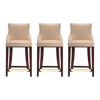 MANHATTAN COMFORT Shubert Upholstered Wood Counter Stool Set of 3