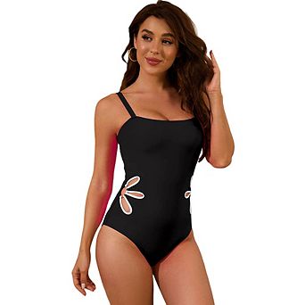 Womens Bathing Suits One Piece Floral Cutout Tummy Control Swim Suits Adjustable Strap Swimwear
