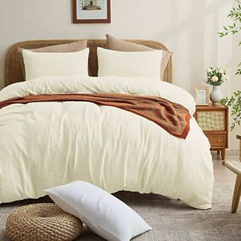 Organic Cotton Duvet Cover Set - Breathable Gauze Weave for All Seasons