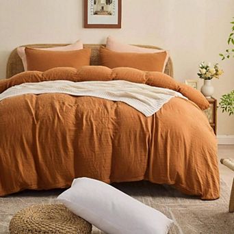 Organic Cotton Duvet Cover Set - Breathable Gauze Weave for All Seasons