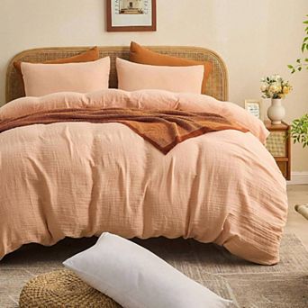Organic Cotton Duvet Cover Set - Breathable Gauze Weave for All Seasons
