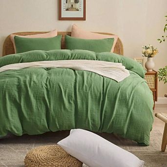 Organic Cotton Duvet Cover Set - Breathable Gauze Weave for All Seasons