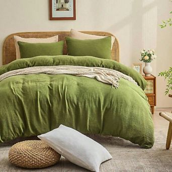 Organic Cotton Duvet Cover Set - Breathable Gauze Weave for All Seasons