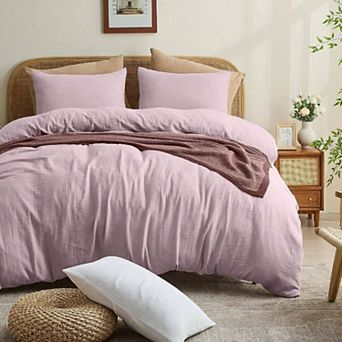 Organic Cotton Duvet Cover Set - Breathable Gauze Weave for All Seasons