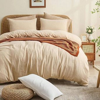 Organic Cotton Duvet Cover Set - Breathable Gauze Weave for All Seasons