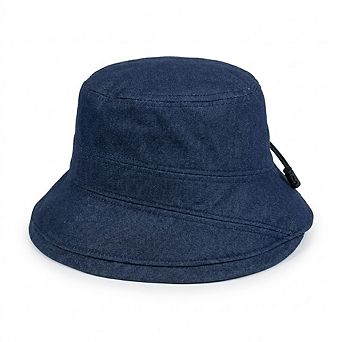 Women Cotton Bucket Hat Lightweight Sun Hat with Adjustable Drawstring Wide Brim