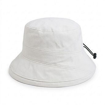 Women Cotton Bucket Hat Lightweight Sun Hat with Adjustable Drawstring Wide Brim