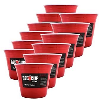 Reusable Red Party Bucket Ice Bucket Wine Cooler, Kitchen Set, champagne Wine Beer Bucket Pack of 12