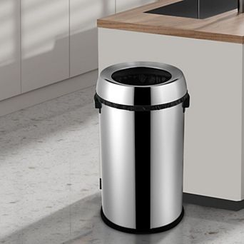 17 Gal Heavy Duty Stainless Steel Commercial Trash Can