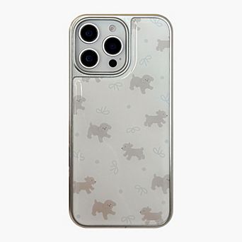 Clear Phone Case with Puppy Print Pattern Cute Dog Design Lightweight Protective Cover