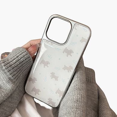 Clear Phone Case with Puppy Print Pattern Cute Dog Design Lightweight Protective Cover