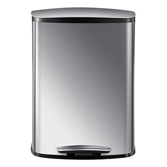 50L/13Gal Heavy Duty Hands-Free Stainless Steel Kitchen Trash Can