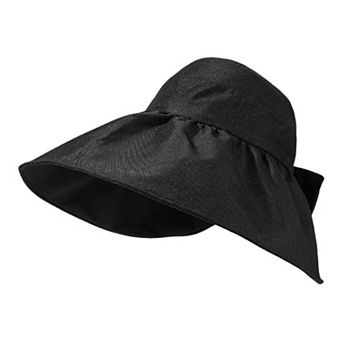 Womens Wide Brim Sun Hat with Bow Detail Breathable Foldable Summer Beach Travel Hat