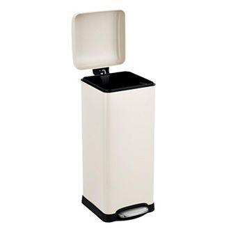 8 Gallon (30L) Step Trash Can, Stainless Steel Bathroom Garbage Can with Lid and Foot Pedal