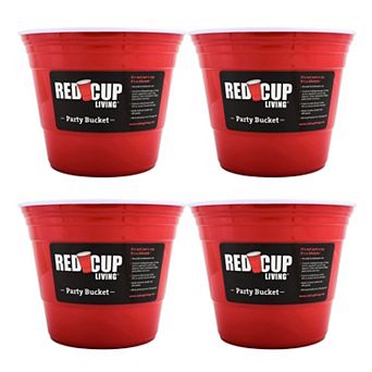 Reusable Red Party Bucket Ice Bucket Wine Cooler, Kitchen Set, champagne Wine Beer Bucket Pack of 4