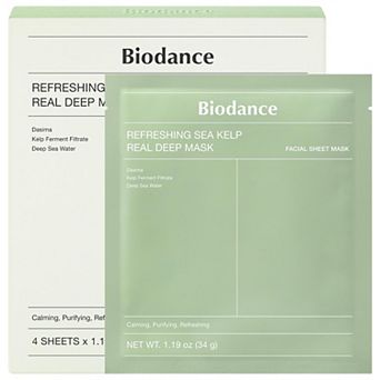 Biodance Refreshing Sea Kelp Real Deep Mask - 4 pack for Calming & Sebum Control