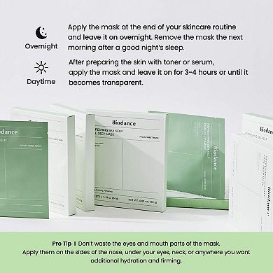 Refreshing Sea Kelp Real Deep Mask - 4 pack for Calming & Sebum Control