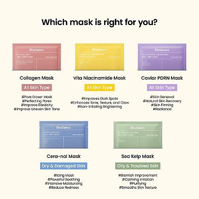 Refreshing Sea Kelp Real Deep Mask - 4 pack for Calming & Sebum Control