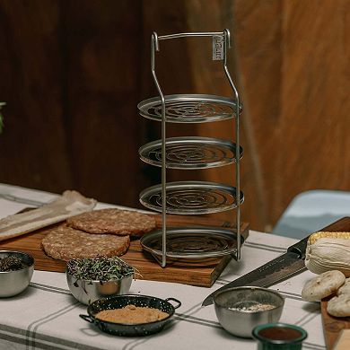 INGRILL 4-Tier BBQ Rack for Barrel & Vertical Smokers 304 Stainless Steel Grill Rack