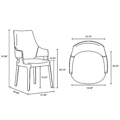 MANHATTAN COMFORT Kara Modern Upholstered Dining Chair Set of 6