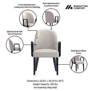 MANHATTAN COMFORT Hillman Upholstered Dining Chair Set of 6