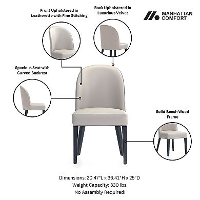 MANHATTAN COMFORT Hillman Upholstered Dining Chair Set of 6