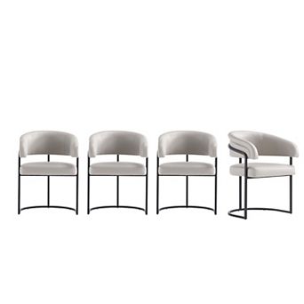 MANHATTAN COMFORT Augusta Faux Leather Upholstered Dining Chair Set of 4